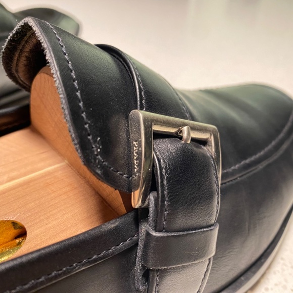 Prada Black Leather Monk Strap Buckle Dress Shoes Loafer Men’s US 9.5 / UK 8.5 main image 4